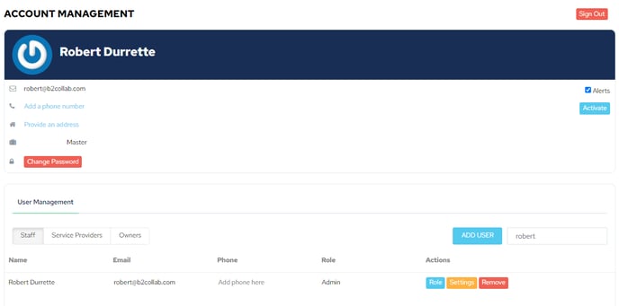 Account Management example