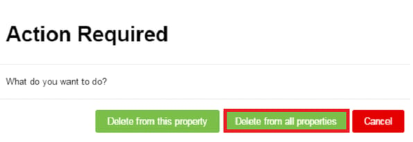 Delete from all properties codes