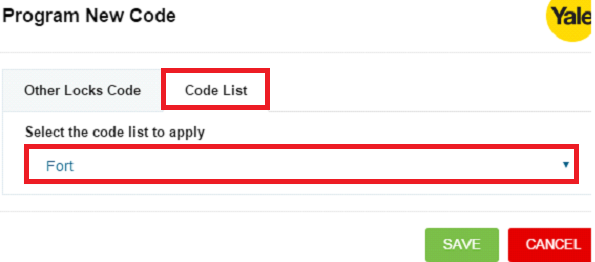 Select code list