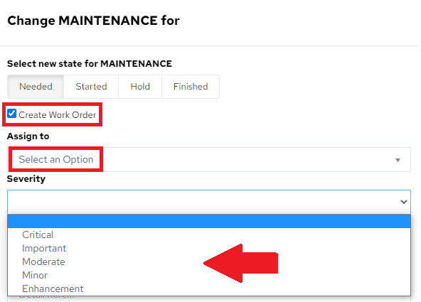 Work Order Creation Maintenance